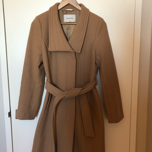Babaton Jackets & Blazers - Aritzia Babaton Belted Wool Coat in Camel